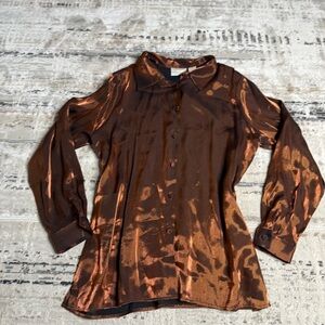 Copper Button-Up Blouse